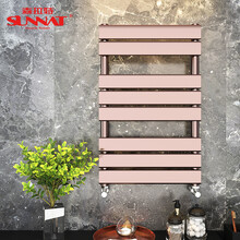 森拉特小背篓卫生间散热器暖气片家用水暖毛巾架钢制壁挂式真空镀置物架 【黑镍】中心距450mm-高度900mm