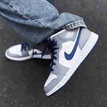 耐克（NIKE）AJ1篮球鞋男鞋Air Jordan1缓震运动鞋轻便透气休闲鞋 DQ8426-014灰白蓝 42.5