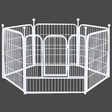宠物码头 狗围栏宠物狗狗围栏 折叠可拆卸狗笼子狗栅栏 小型犬中型犬大型犬室内室外折叠超大加粗方管栏杆 白色单片80*80CM 6片装围栏