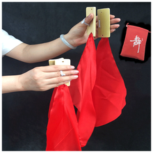 曲漾快板儿童口才教学快板红绸夹板广场舞表演手指板舞蹈道具一付4片 舞蹈快板儿童竹板C侧红方巾+袋