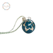 法国novabola胎教铃铛孕妇铃铛礼物安抚铃进口孕妇用品孕妇胎教铃铛发顺丰 紫金花-珐琅彩蓝镀银绳结款