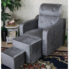 足疗沙发可躺椅美甲店美睫沙发椅美容修脚沐足疗足浴桑拿泡脚洗脚按摩 汇德能 四件套 银灰(固定)弯扶手 73宽