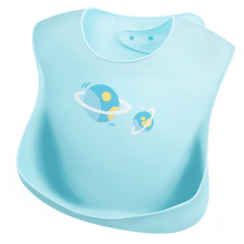 niambao婴儿吃饭硅胶防水围兜宝宝喂饭用餐饭兜婴幼儿接饭兜兜儿童辅食餐兜2岁小孩超软小饭兜围嘴 升级3D立体款【天空蓝】 可高温消毒