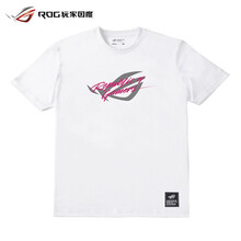 ROG玩家国度 全系新款rog短袖休闲T恤衫夏季新款体恤半袖跑步T恤 战队信仰电竞短袖衣服外套 手写体白 M