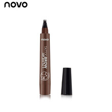 NOVO眉笔防水防汗持久创新四分叉液体水野生仿真原生网红眉笔初学者不掉色画眉不晕染学生1 2#深棕色