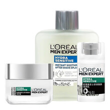 欧莱雅男士水乳套装舒润强肤男士护肤品套装控油补水保湿收缩毛孔提亮肤色男士护肤套装  舒润强肤3件套（滋润乳+爽肤水+修护露）