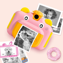 【4000W像素+可打印照片】儿童相机玩具男女小孩高清迷你数码旅行可拍照智能照相机仿真小单反摄像机 4000W像素拍立得-粉色【送内存卡+打印相纸】