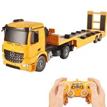双鹰 大号平板车遥控平板汽车拖车仿真奔驰货车半挂车工程车挖机挖掘机运输车儿童玩具车男孩礼物 大号平板拖车（长1.03米）