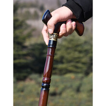 老人拐杖防滑木质木头手棍榉木轻便手杖实木拐棍龙头捌杖登山老年 竹报平安94CM身高170以上