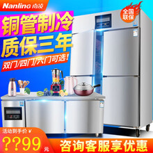 南凌（Nanling）商用不锈钢全铜管冰柜厨房酒店四门冷冻柜冷藏保鲜工作台大容量六门地柜 六门（暗铜）