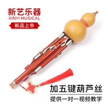 新艺乐器九孔加5键葫芦丝演奏型C/降B调宽音域乐器可吹高音1和2 加五键C调 (景泰蓝款)