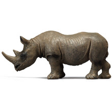 儿童动物玩具仿真模型套装恐龙软塑胶野生动物园男孩3-6岁老虎狮子长颈鹿犀牛河马六一礼物 犀牛