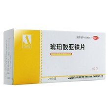 奥邦 琥珀酸亚铁片 0.1g*24片 缺铁性贫血补血补铁 一盒