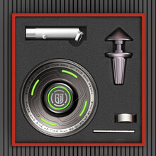 指尖陀螺陀UFO夜光手捻套装合金长时间发光手指间减压解压玩具 UFO-骑士灰-多功能手捻套装版 5大配件套装版