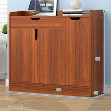 立太 鞋柜现代简约多层鞋柜简易隔断家用小收纳柜阳台经济型木质入户进门口厅防尘放鞋玄关架子 90cm古檀木色