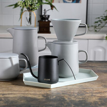 手冲咖啡壶手冲滴漏咖啡器具咖啡壶咖啡过滤杯手冲壶陶瓷家用套装 柏斯高灰大号套装