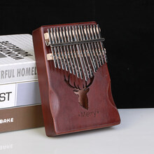 拇指琴卡林巴琴初学者手指钢琴kalimba乐器简单易学手指琴迷你 【圆角护手】桃花芯驯鹿咖啡色