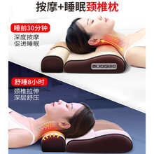 健丝美按摩器热敷按摩仪颈部多功能腰部全身电动枕头肩部脊椎脖子家用按摩枕六键全配双向拉伸枕电动枕头GK 豪华黑+仿真+双向拉伸+3档调速+6大模式+玉石艾