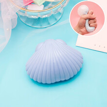 发泄球菠萝水果减压球玩具硅胶可爱捏捏乐儿童成人解压神器 蓝色贝壳