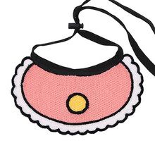 宠物小狗狗口水巾猫咪围兜猫围脖三角巾小型犬泰迪可爱脖子装饰品 系带款-口水巾粉色 M