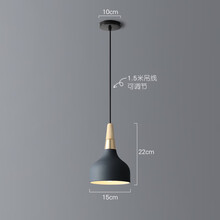 卧室床头柜小吊灯 餐厅吧台现代简约个性北欧ins网红极简长线灯具 黑色(单头款)