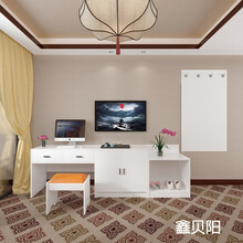 【免费发票】宾馆家具储物柜挂衣板酒店客房旅馆公寓电视柜电脑桌行李架写字台 全套组合(2.4*0.5)