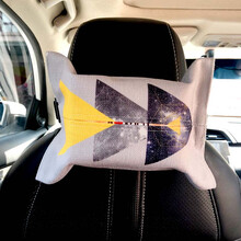 迈多罗 创意棉麻布纸巾盒车载抽纸盒汽车纸巾袋车用挂式纸巾套扶手抽纸套 绑带灰三角