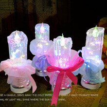 儿童广场玩具摆摊户外大型地摊发光玩具套圈圈七彩led小夜灯批发 儿童礼品夜市广场 亚克力铜线灯蜡烛10个