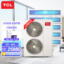 TCL中央空调6匹一拖五风管机 家用多联机 变频一级能效  包含安装 适用四室一厅 100-140㎡ TMV-Vd140W/N1
