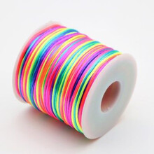 翻绳游戏的绳子花翻花绳 学生线彩色七彩细编织儿童拉带 7号线彩色100米