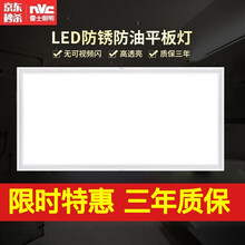 雷士（NVC）照明厨卫灯集成吊顶灯led厨房灯嵌入式卫生间铝扣板天花板吸顶灯具 雾银300*600*30mm白光24w