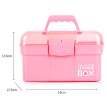 美甲工具箱收纳盒大号双层手提式塑料可放多款美甲灯美甲用品收纳整理箱 大号工具箱（可放多款美甲灯）