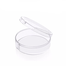 粉扑收纳盒气垫散粉扑空盒子蜜粉粉扑透明分装盒美妆蛋架子收纳盒 圆形收纳盒2个