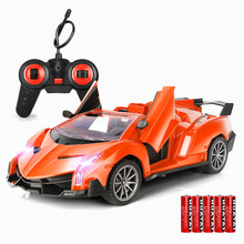 勾勾手（GOUGOUSHOU）遥控汽车儿童玩具男孩玩具车遥控车漂移越野车汽车模型无线攀爬变形遥控车 一键开门遥控车-橙色