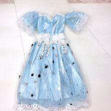 60厘米换装洋娃娃衣服女孩公主婚纱裙芭比娃娃衣服 天蓝裙特【适合60厘米】 单独衣服【无礼品】