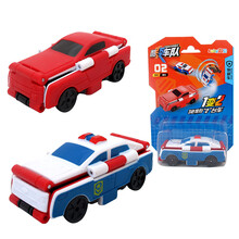 奥迪双钻澳贝反反变身车酷变车队玩具全套口袋翻翻变形儿童男孩工程军事警汽车大脚车 变形特种车463875-4（警车变跑车