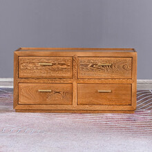 寻古红木家具非洲鸡翅木（学名：非洲崖豆木）电视柜实木新中式客厅卧室电视机组合多功能原木全实木储物柜O 四抽柜