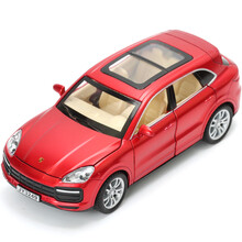 嘉业汽车模型儿童玩具车模合金仿真车可开门声光回力车儿童生日生日礼物 保时捷卡宴-红色 1比32