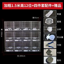 王太医 鸽子用品用具鸽子笼养殖笼繁殖配对笼家用大型鸽笼子鸽棚鸽舍抖音同款 加粗1.5米高12位+四件套 平底食盒