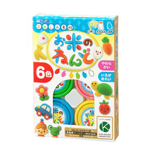 日本GINCHO银鸟大米彩泥橡皮泥儿童手工泥套装宝宝黏土幼儿超轻粘土无毒DIY玩具 6色大米彩泥套装