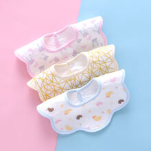 婴儿宝宝口水巾纯棉宝宝新生儿口水巾防水耐脏围嘴吸水口水兜小孩围兜 防水花瓣男女混搭【花型随机】 1条试用装