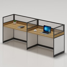 创圣办公家具办公桌现代简约财务职员桌办公室桌椅组合屏风工作位多人隔断卡座2/4/6/8人员工桌职工位 E字形两人位【不含柜】
