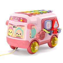 爱婴乐 婴儿玩具巴士敲琴一岁宝宝早教益智两岁生日礼物 益智小巴士敲琴【红色】