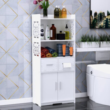 雅刻丽卫生间置物架浴室储物架落地防水收纳架洗手间整理架厕所马桶边柜 长50高120厘米MK-Z-2C-5030120