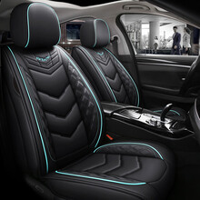 魅驹全包汽车坐垫四季通用皮革汽车座垫座套速腾朗逸逍客轩逸探岳哈佛H6捷达帝豪缤越  2009墨绿色-标准版
