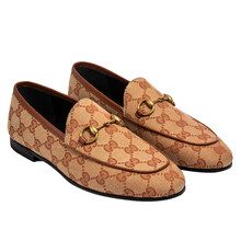 古驰（GUCCI）Jordaan系列GG帆布乐福鞋平底鞋431467 KY980 8378 35.5