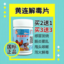 兽用盐酸多西环素片强力霉素水产猪用呼吸道鸡牛羊鸭狗禽药 黄连片(50片/瓶买2送1)