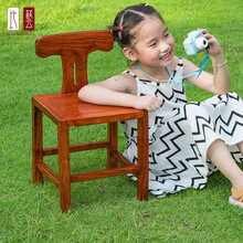 比艺 红木家具非洲花梨（学名：刺猬紫檀）中式小椅子实木 学生靠背椅写作业椅 玄关换鞋凳家用小板凳