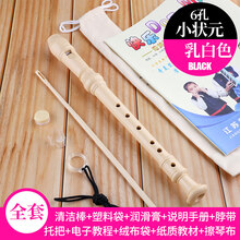 奇美竖笛高音德式学生6孔8孔 成人儿童初学者零基础六孔八孔竖笛 6孔小状元+使用说明书+擦琴布+布袋