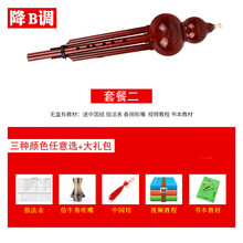 民族魂葫芦丝学生初学入门c调/降b成人考级演奏胶木乐器 仿红木降B 调套餐二